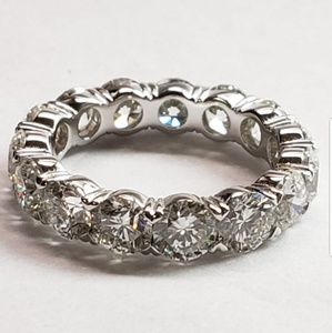 Eternity GIA diamond ring 6.50 carat 18k